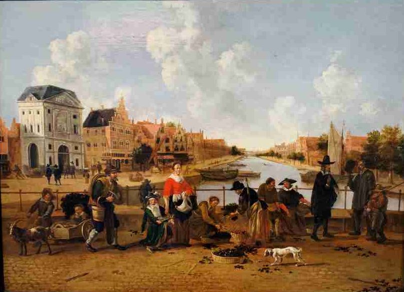 The center of Leiden in the 17th century