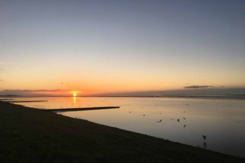 Sunrise over the Wadden Sea, taken from Vlieland