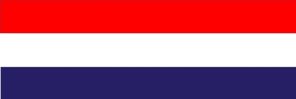 The Dutch flag; red, white and blue