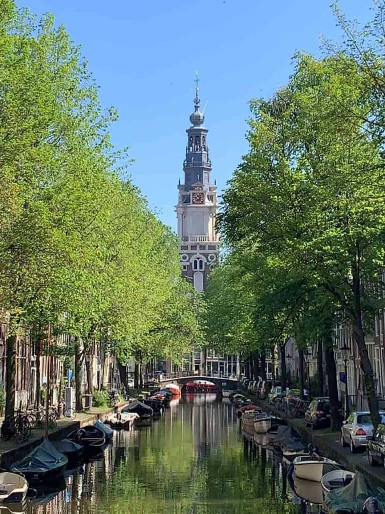 View of the Zuiderkerk from the Groenburgwal; quintessential Amsterdam