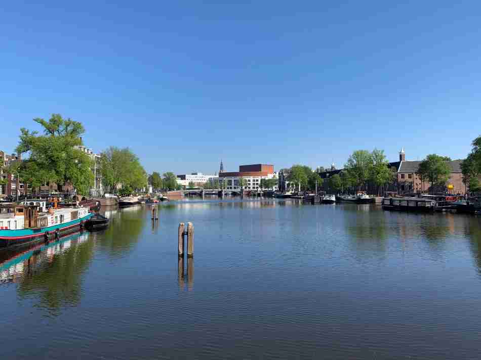 The Amstel river is the artery that feeds all canals in Amsterdam with water.