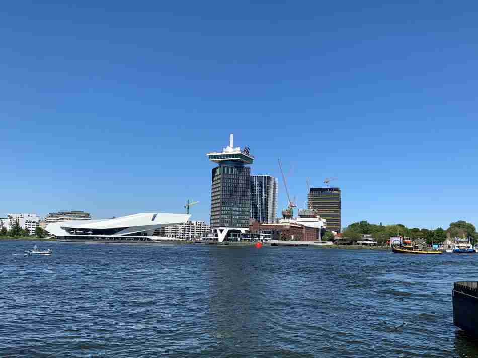 Amsterdam-Noord, seen from the Central Railway Station in Amsterdam