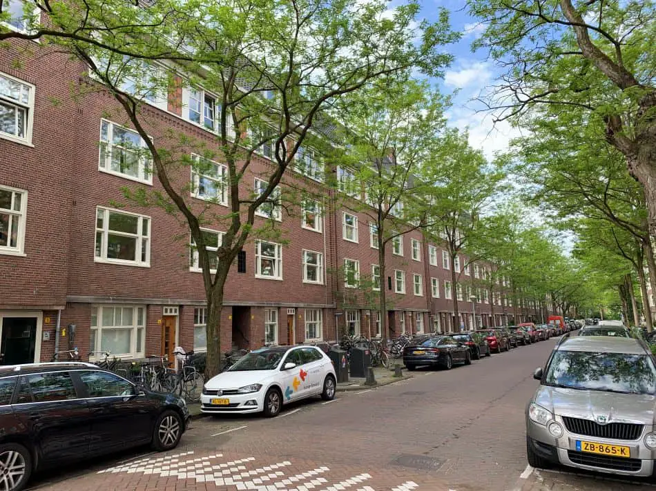 A typical street in Rivierenbuurt, a neigborhood in Amsterdam