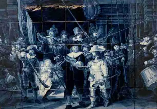 The Nightwatch in Delft Blue