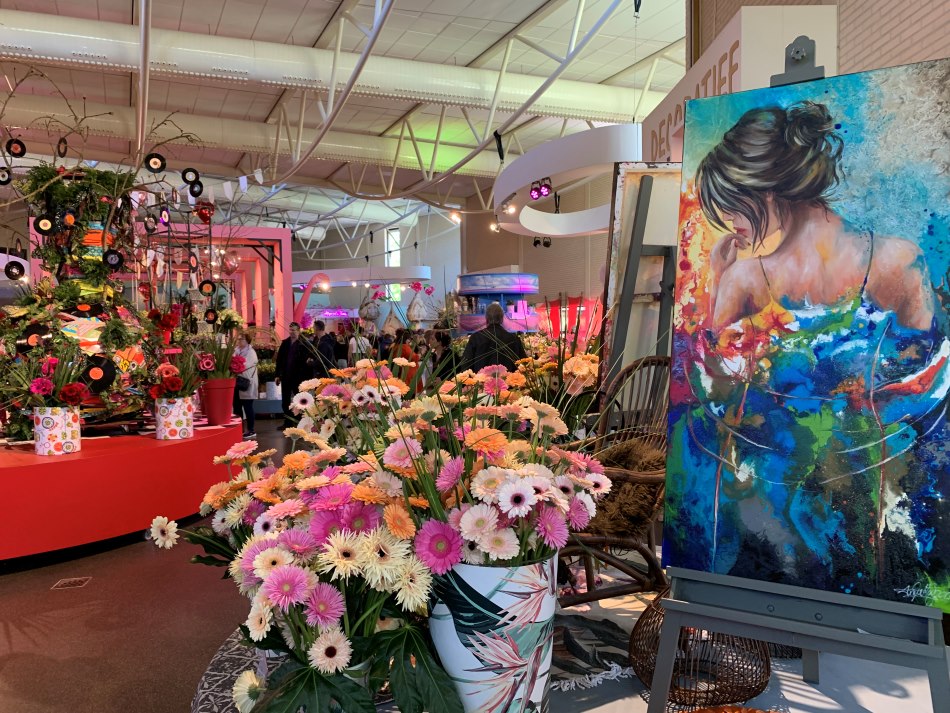 Artistic exhibition in one of the Keukenhof pavilions