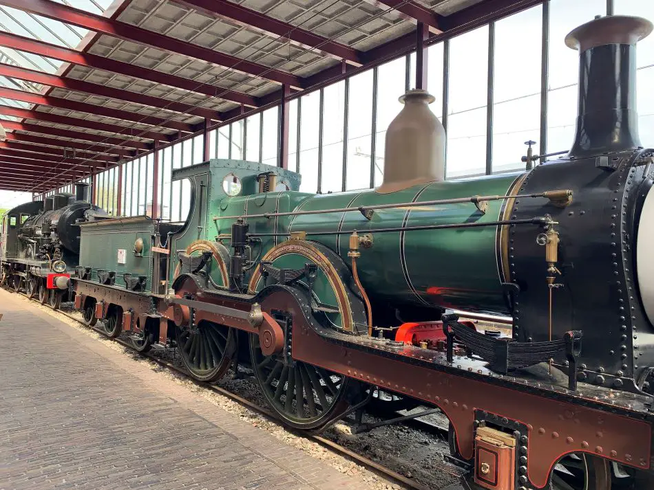 A steam locomotive in the National Railway Museum in Utrecht