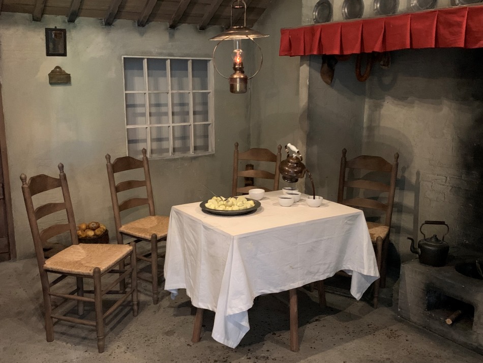 Reconstruction of the hut of the potato eaters in the van Gogh Village Museum in Nuenen